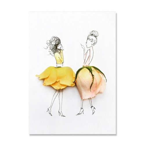 Flower Sex Girls Canvas Wall Art Abstract Still