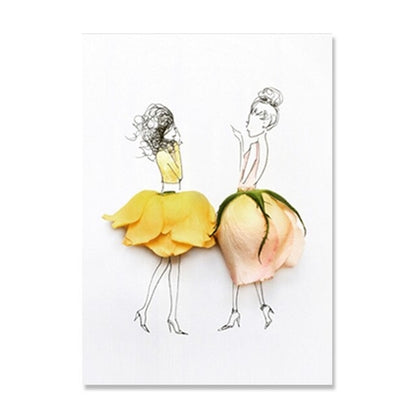 Flower Sex Girls Canvas Wall Art Abstract Still