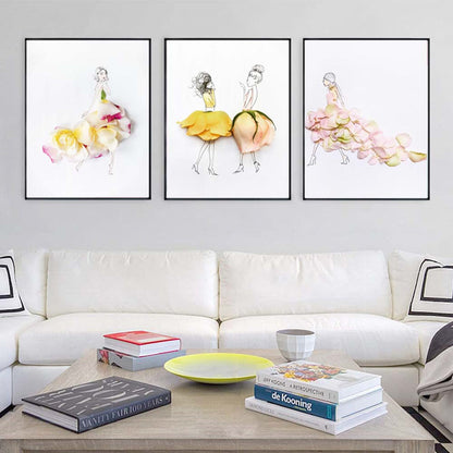 Flower Sex Girls Canvas Wall Art Abstract Still